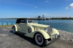 1934 Twelve 1107 Convertible Victoria by Dietrich in ivory, front 3/4