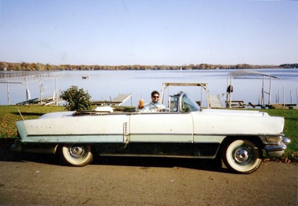 Kevin and his first 1955 Caribbean in 1992, on the north shore of Lake Lansing.