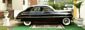 The Contessa, a 1949 Packard Eight Deluxe Touring Sedan with a Chevrolet 350 V-8 engine, currently undergoing restoration.