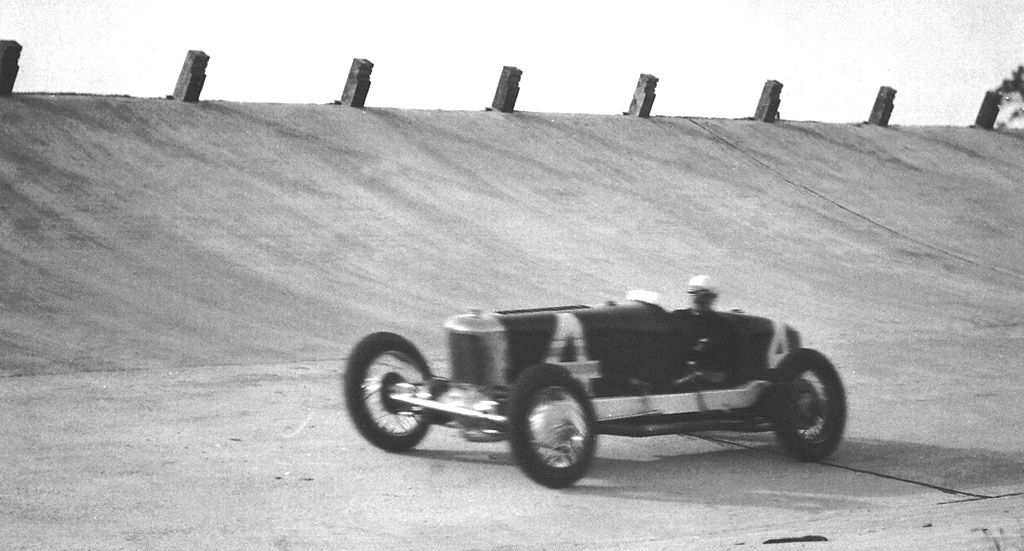 Leon Duray in his Miller special #4 at the Packard Proving Grounds test track
