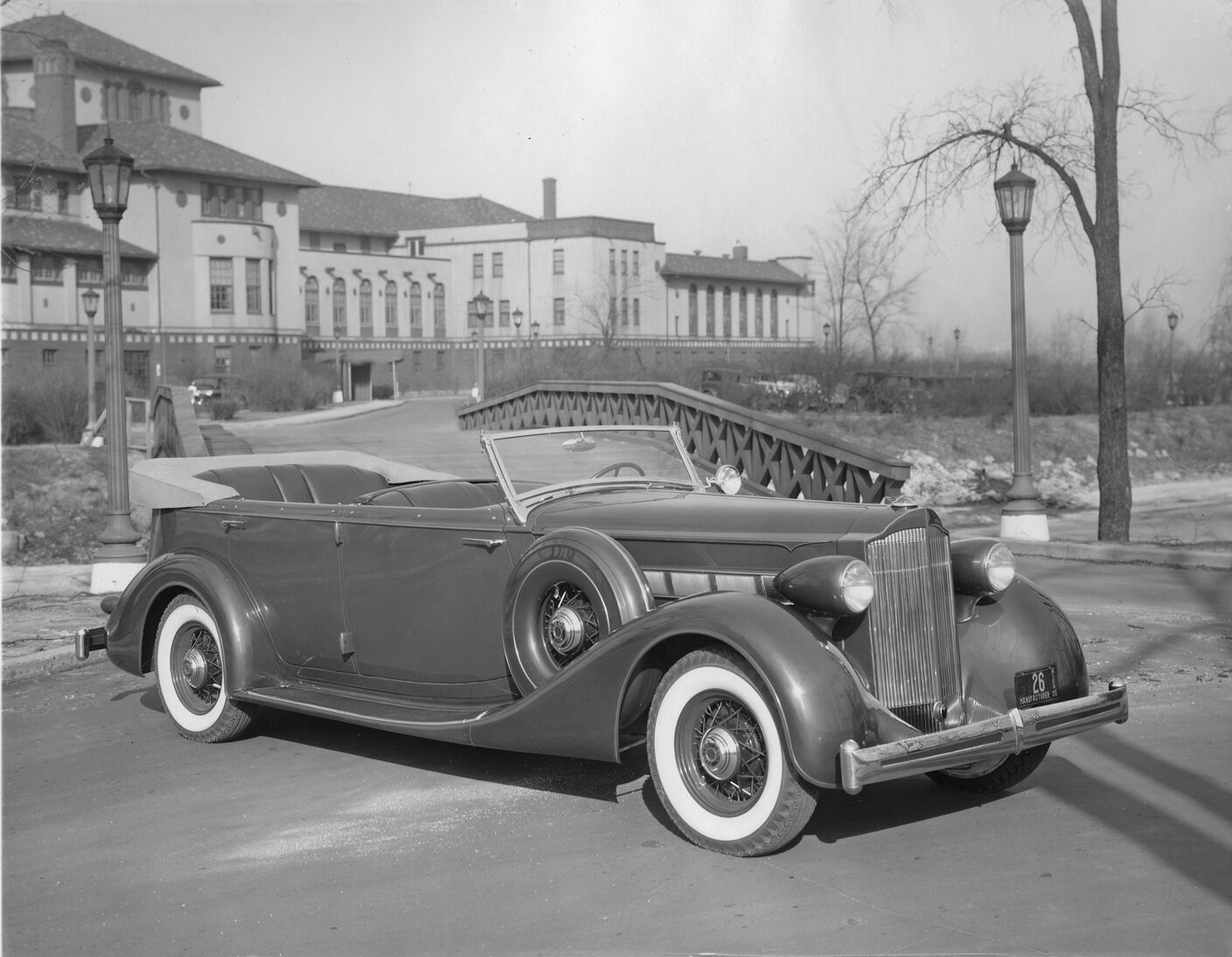 1935 Packard Eight Phaeton in front of the Detroit Yacht Club